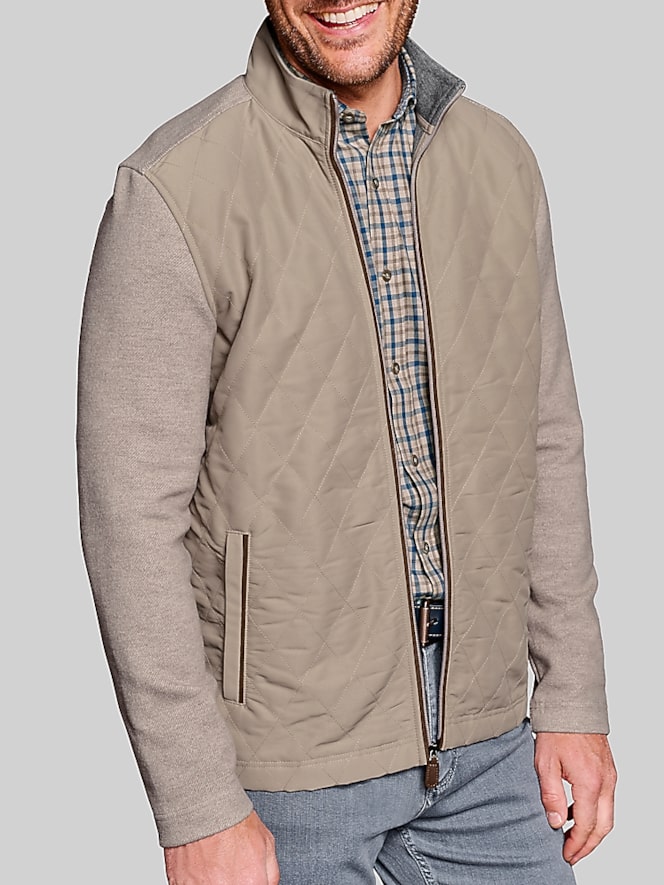 Johnston &Amp; Murphy Quilted Full-Zip Jacket, Lt Tan - Image 1 of 3