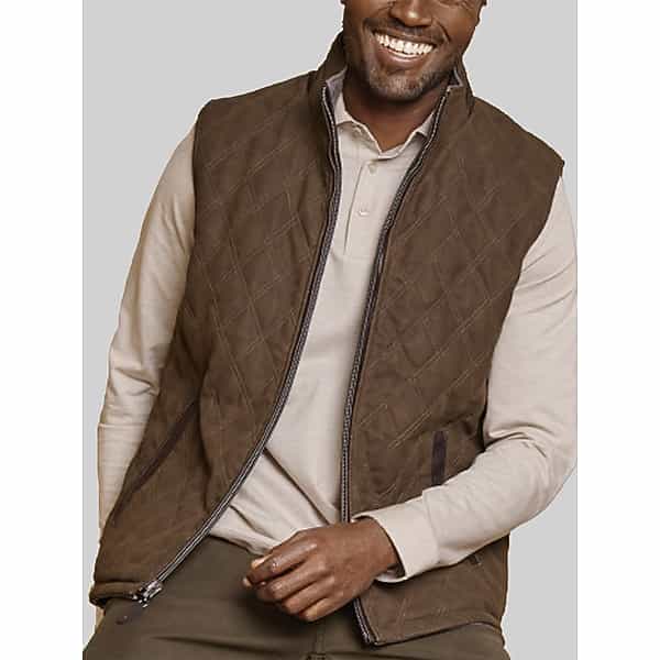 Johnston & Murphy Big & Tall Men's Upton Reversible Vest Brown - Size: XXL