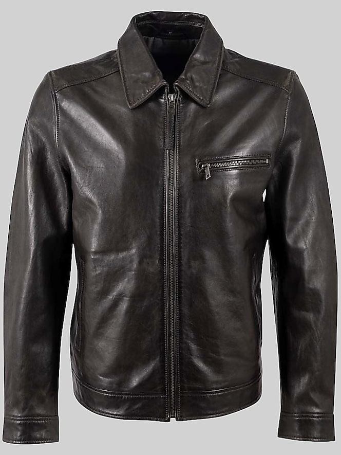 Mauritius Leather Zip Bomber