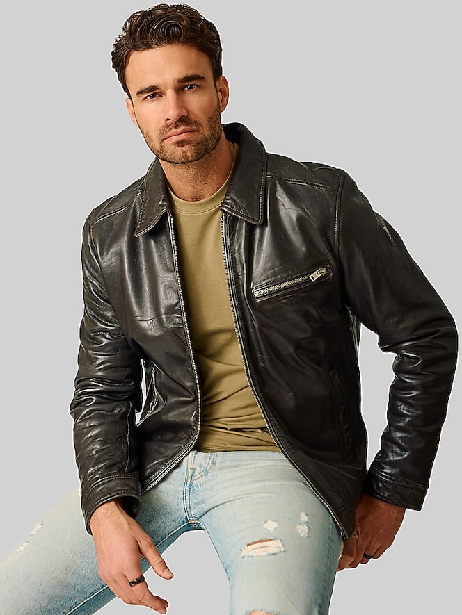 Mauritius Leather Zip Bomber
