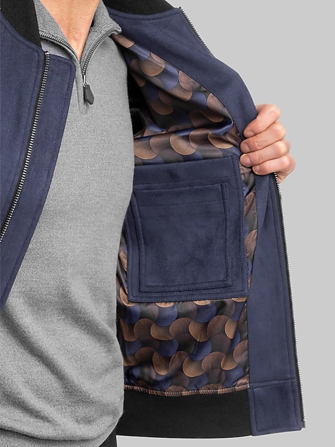 Hart Schaffner Marx Faux Suede Bomber Jacket