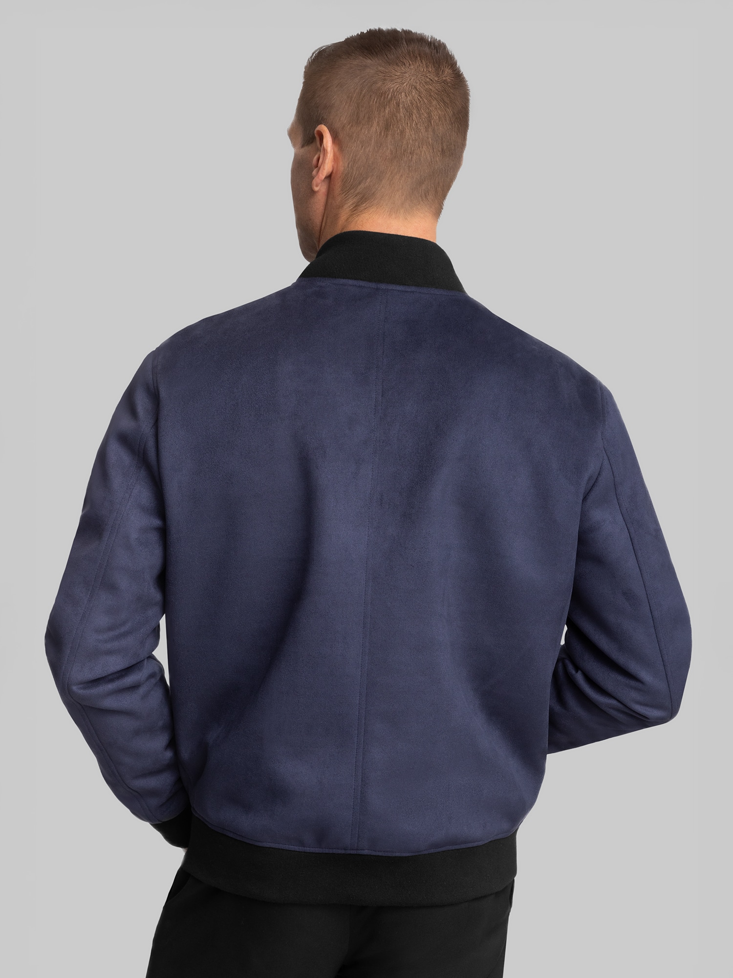 Faux Suede Bomber Jacket