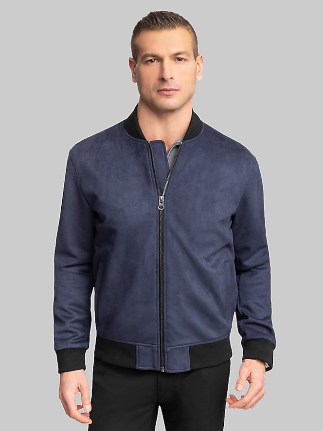 Hart Schaffner Marx Faux Suede Bomber Jacket