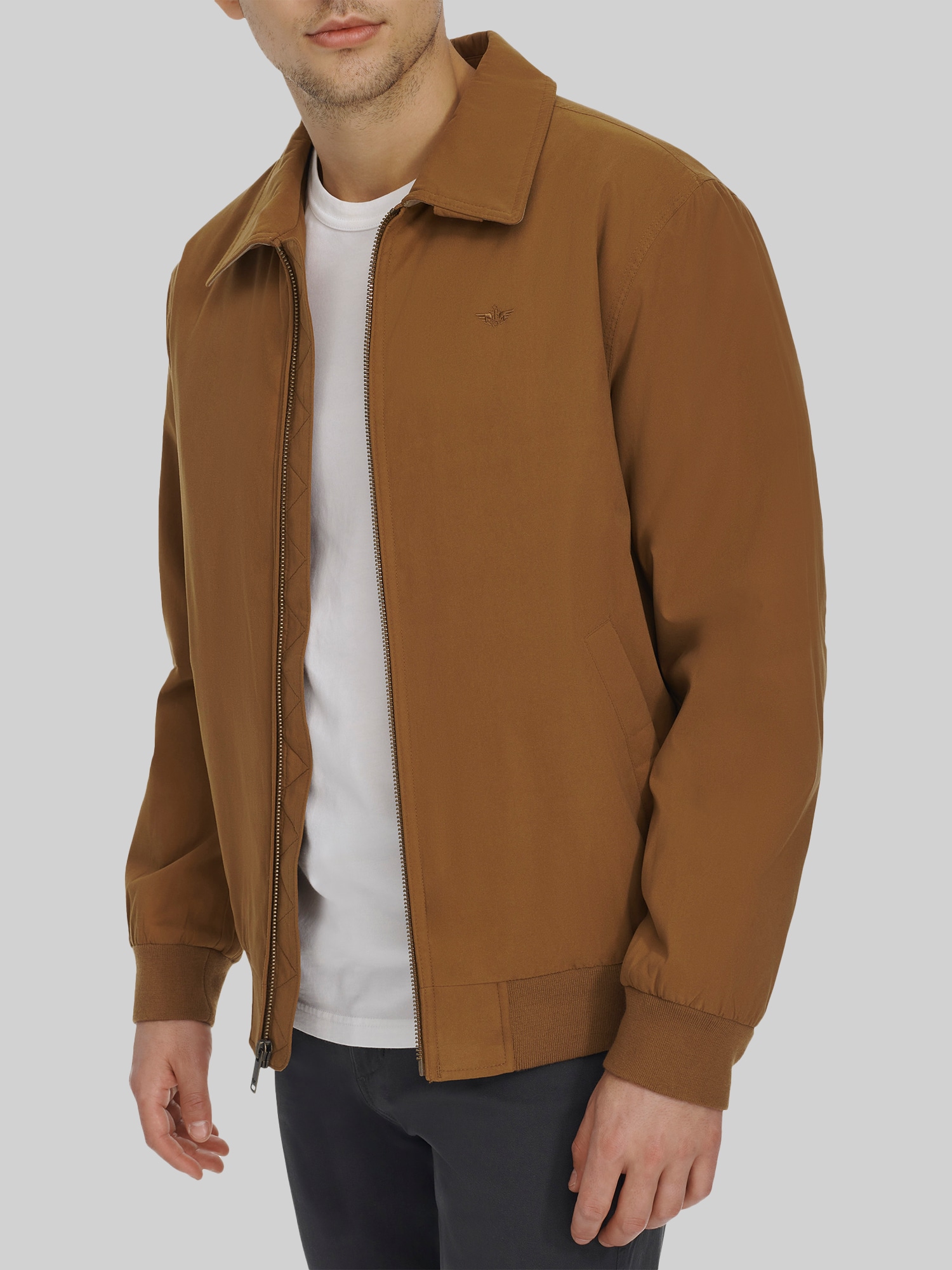 Dockers Golf Bomber Jacket, Monks Robe - Tan - Big & Tall - Size