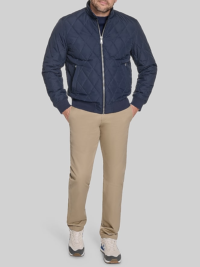 Dockers Diamond Quilted Bomber with Stand Collar