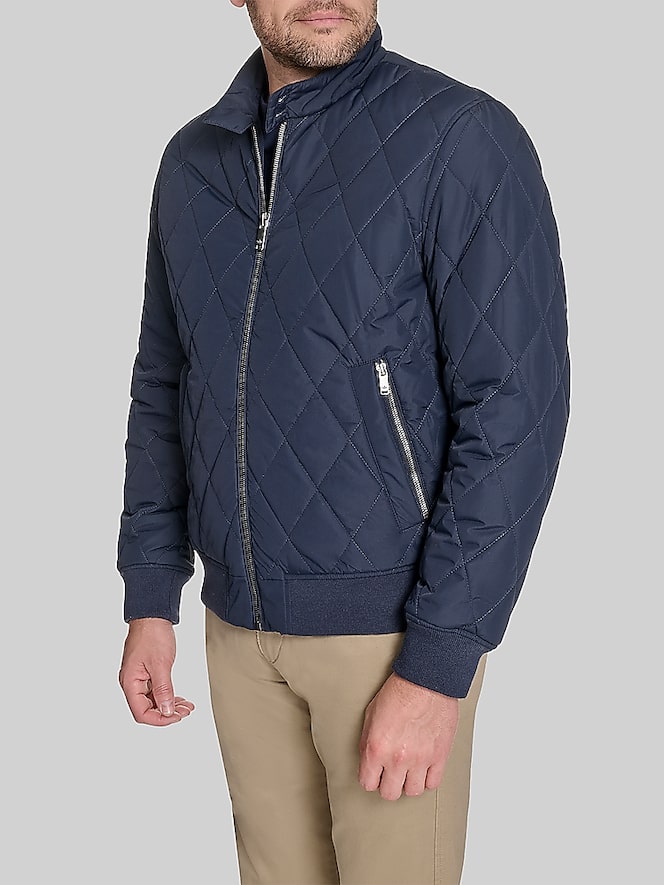 Dockers Diamond Quilted Bomber with Stand Collar