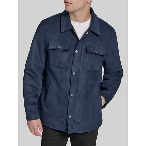Dockers Men's Faux Suede Shacket Navy