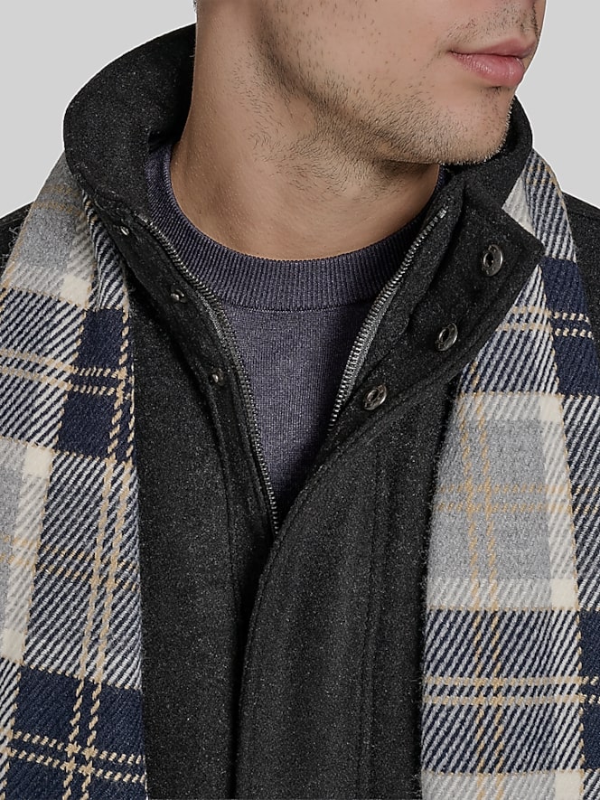 Dockers Wool Blend Walking Coat with Scarf