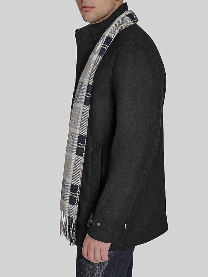 Dockers Wool Blend Walking Coat with Scarf