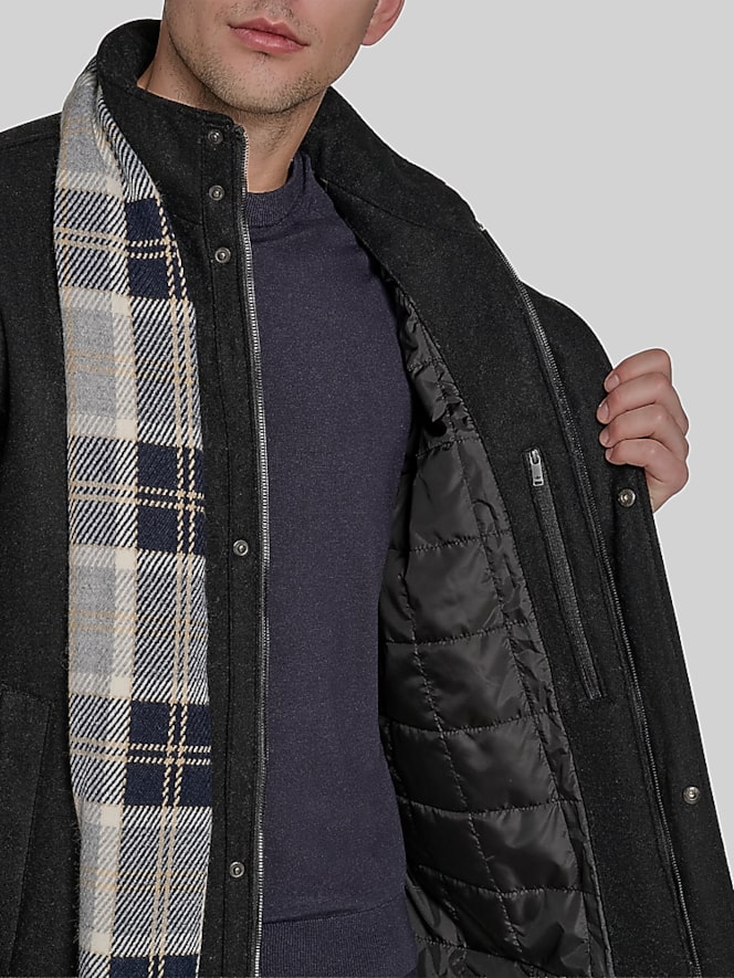 Dockers Wool Blend Walking Coat with Scarf