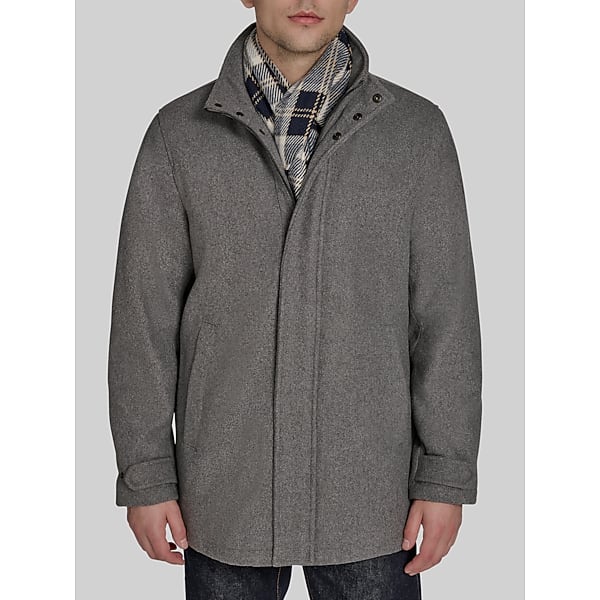 Dockers Men's Walking Coat with Scarf Light Gray - Size: XL