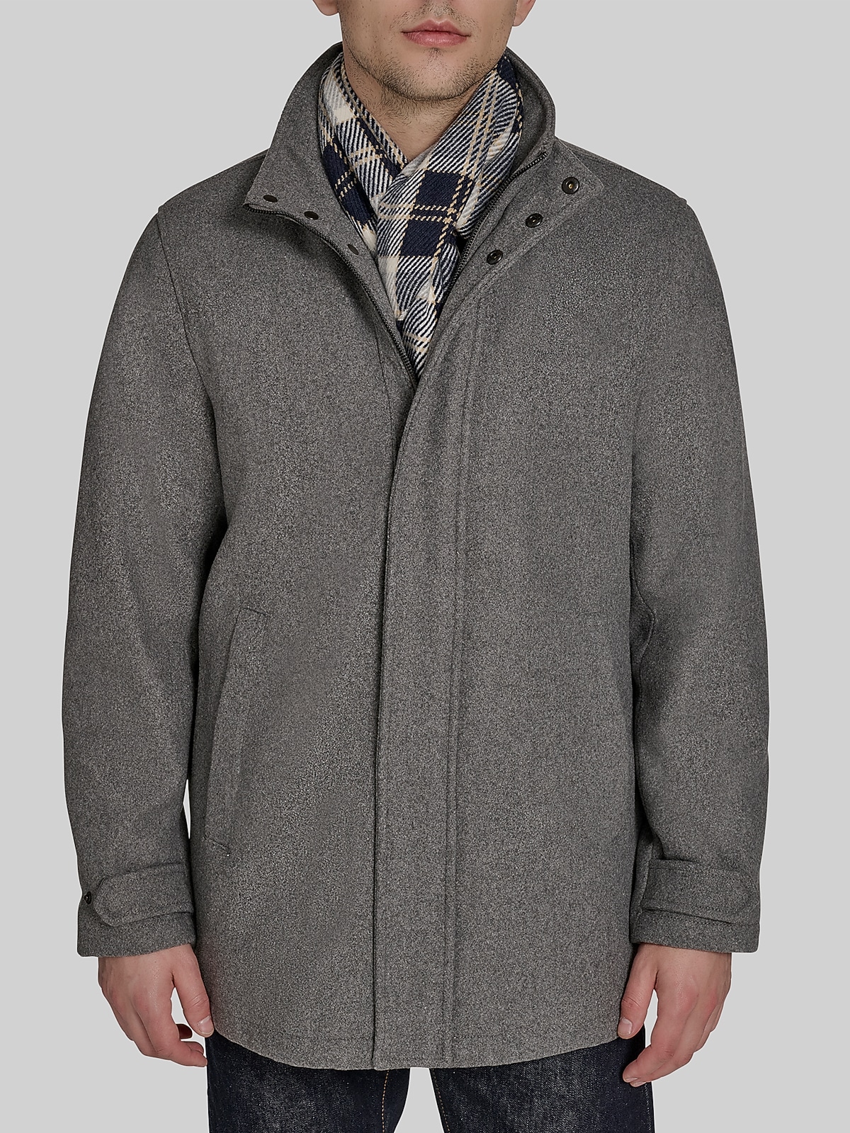THE TOE FLEET WOOL COAT サイズS Dockers Walking Coat with Scarf, Light Gray - Big & Tall - Size