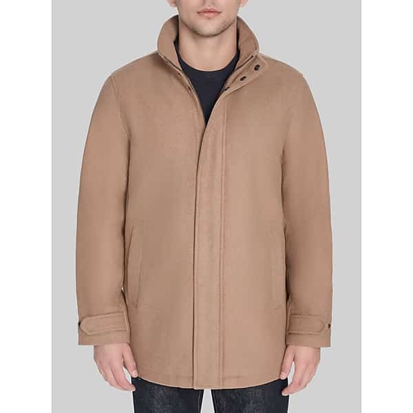 Dockers Men’s Walking Coat with Scarf Camel/Camelhair Blend – Size: Medium