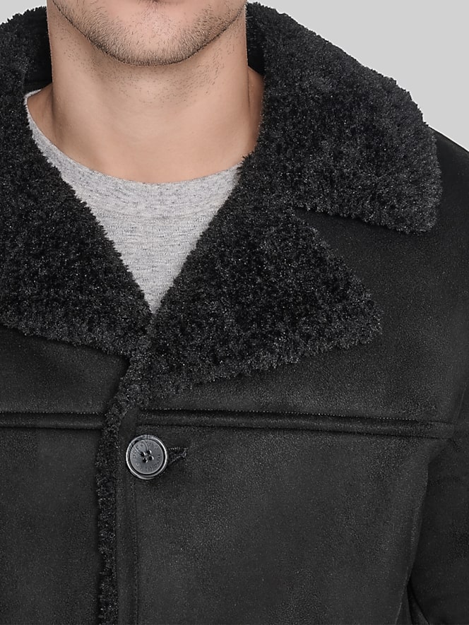 Dockers Single Breasted Faux Shearling Coat