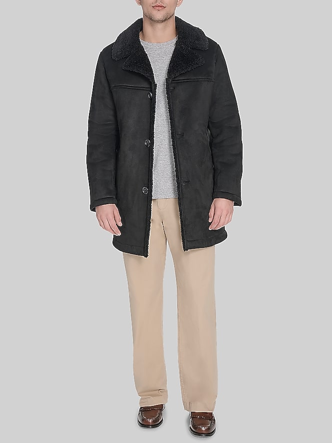 Dockers Single Breasted Faux Shearling Coat