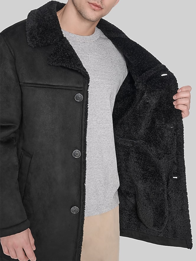 Dockers Single Breasted Faux Shearling Coat