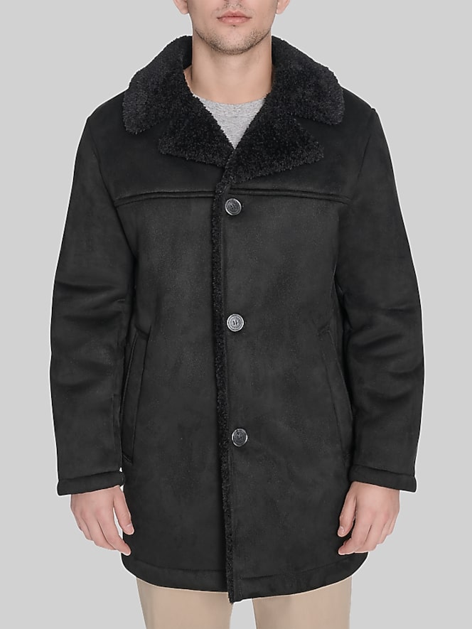 Dockers Single Breasted Faux Shearling Coat