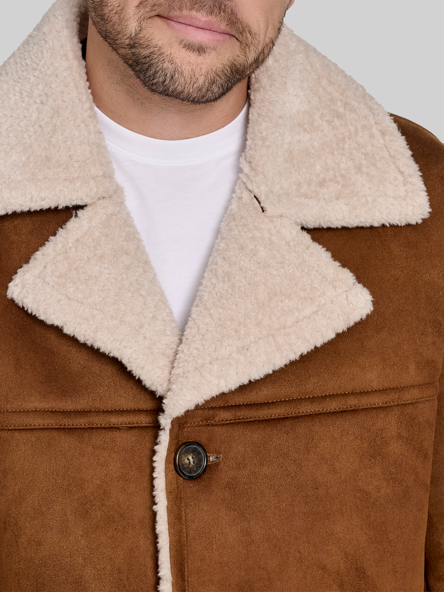 Single Breasted Faux Shearling Coat