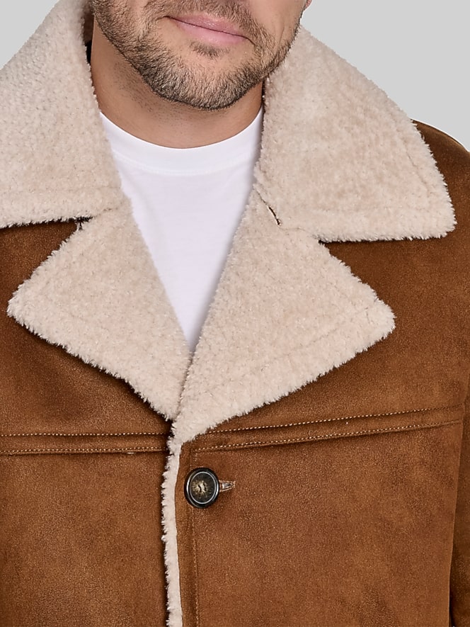 Dockers Single Breasted Faux Shearling Coat
