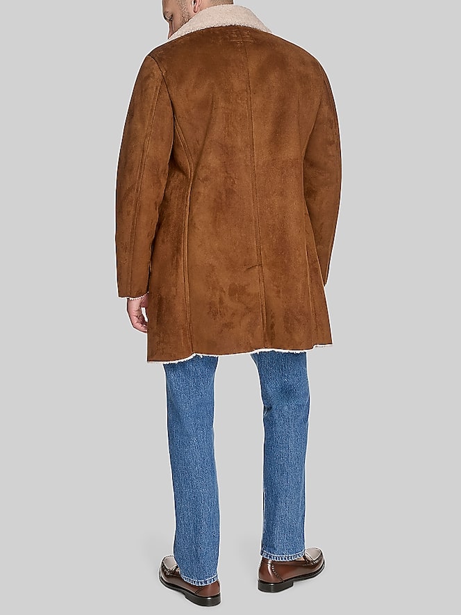 Dockers Single Breasted Faux Shearling Coat