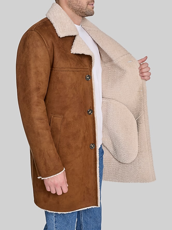 Dockers Single Breasted Faux Shearling Coat
