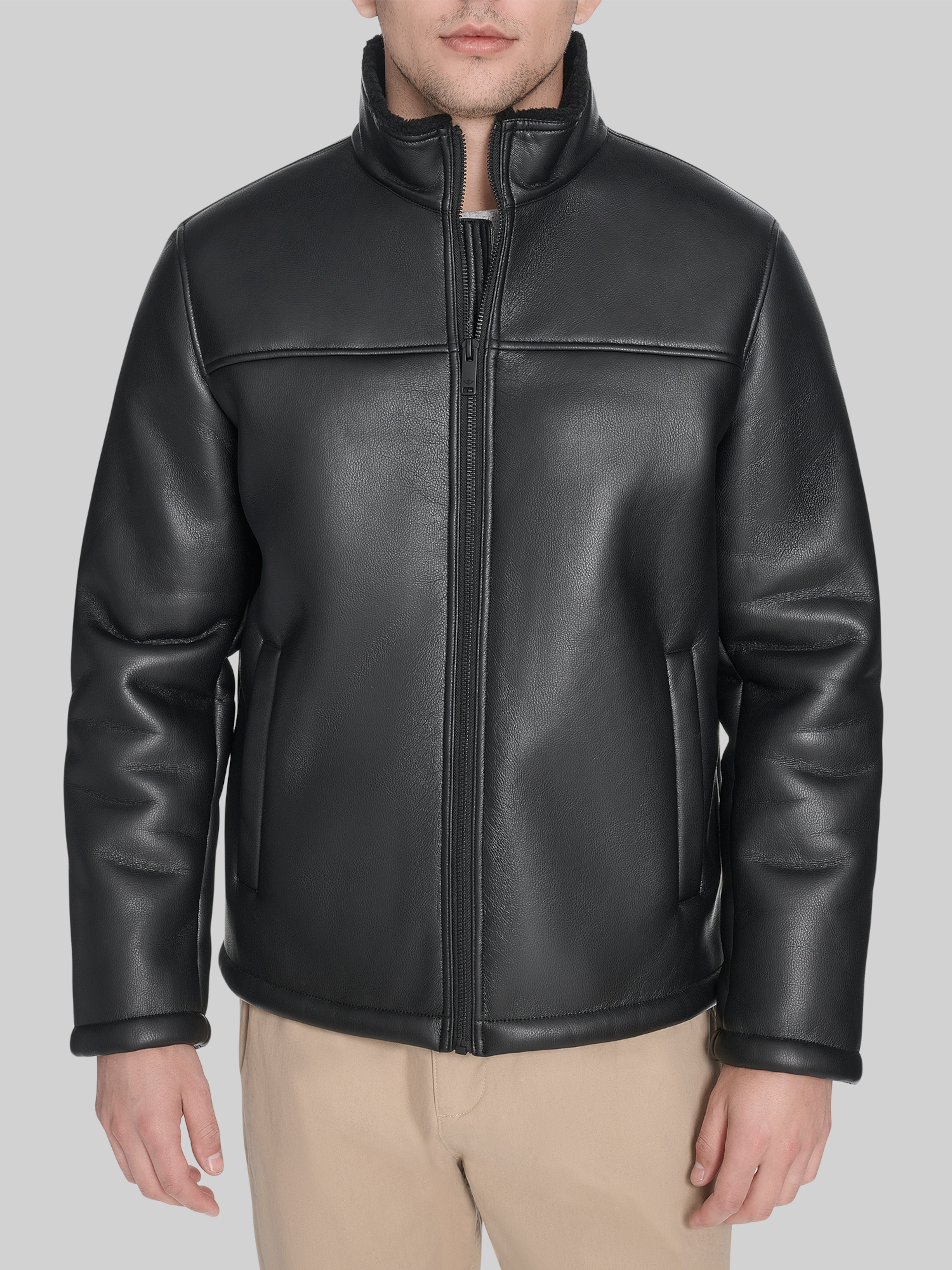 Faux Leather & Shearling Jacket
