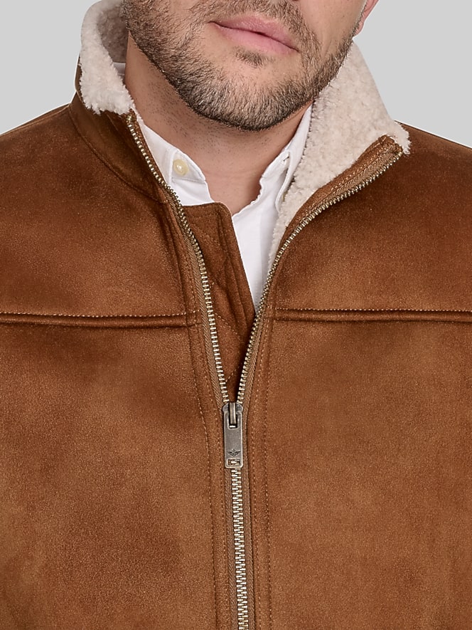 Dockers Faux Leather & Shearling Jacket, Cognac - Image 2 of 6