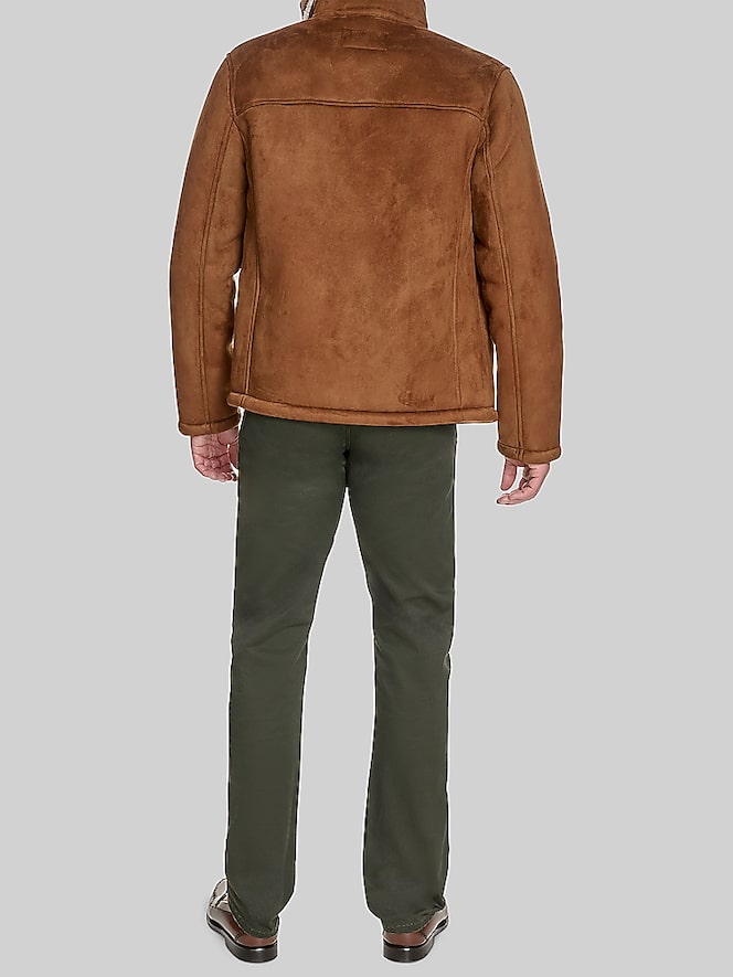 Dockers Faux Leather & Shearling Jacket, Cognac - Image 4 of 6