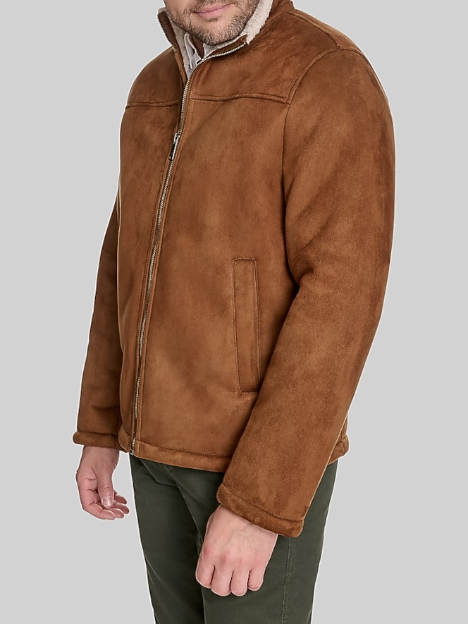 Dockers Faux Leather & Shearling Jacket, Cognac - Image 5 of 6