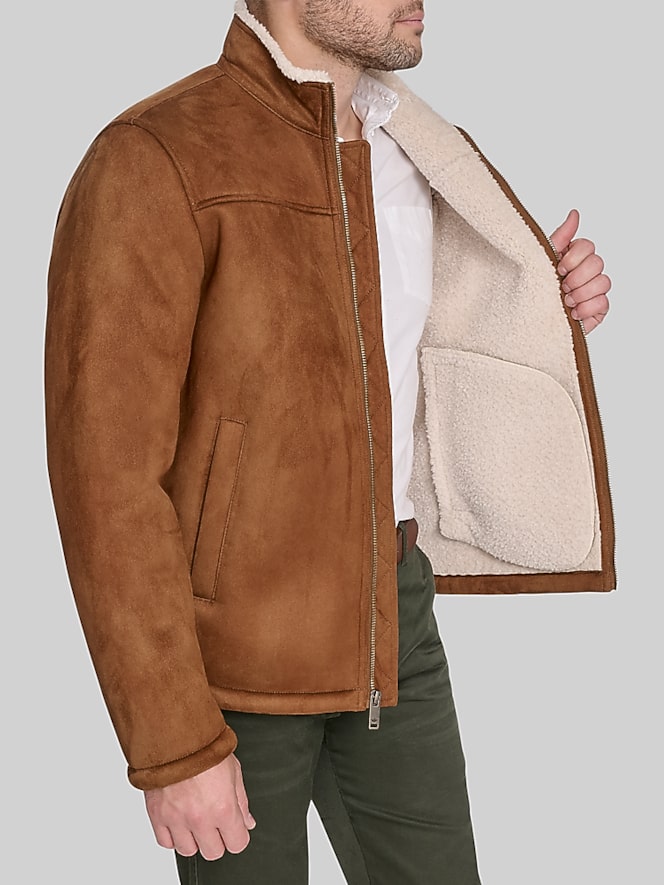 Dockers Faux Leather & Shearling Jacket, Cognac - Image 6 of 6