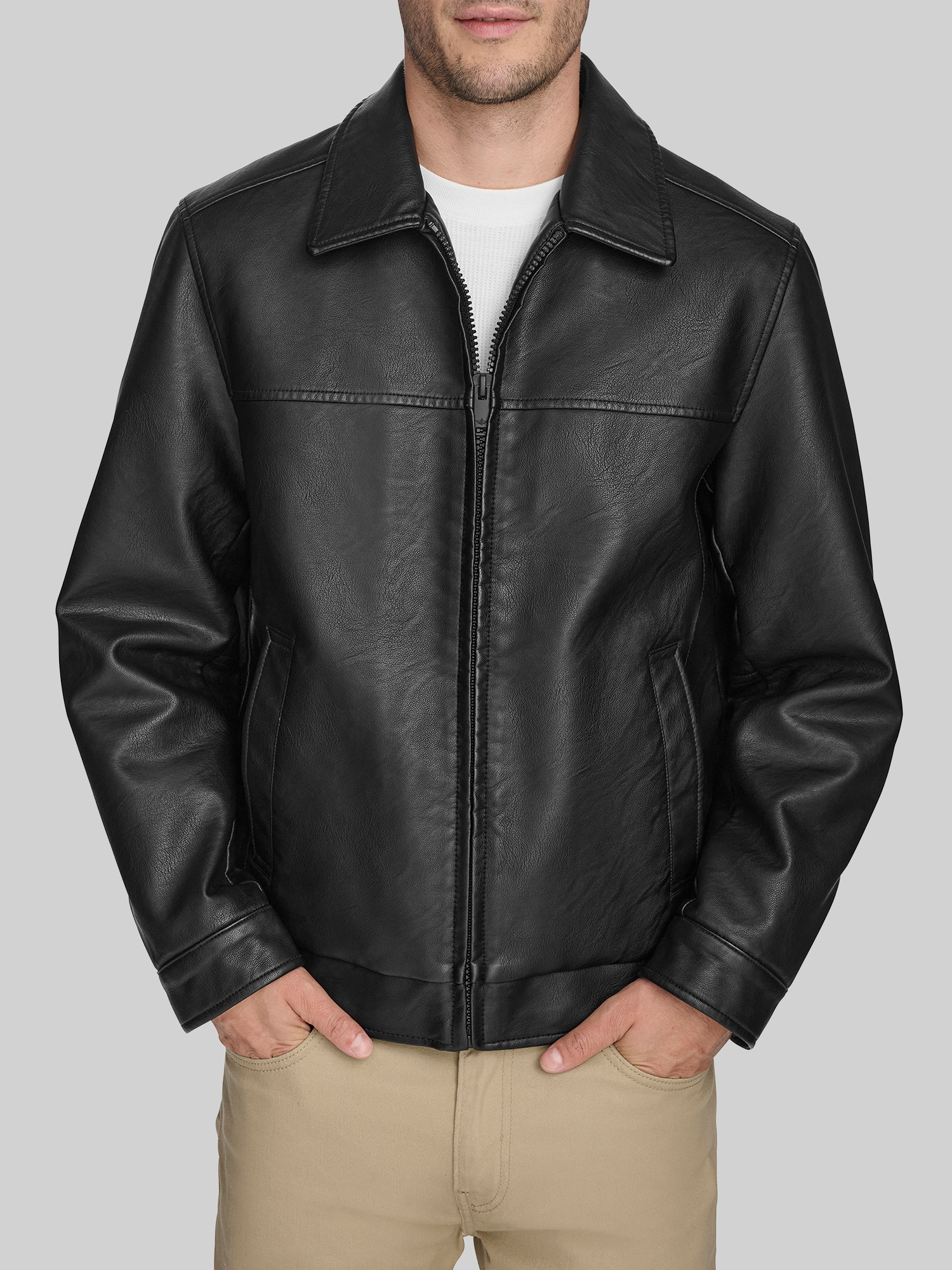 Dockers Faux Leather Jacket, Black - Big & Tall - Size: XXL