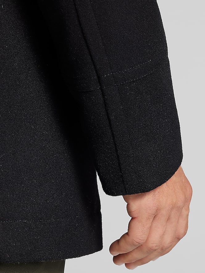 Joseph Abboud Double-Breasted Signature Peacoat with Detachable Bib, Black - Image 5 of 8