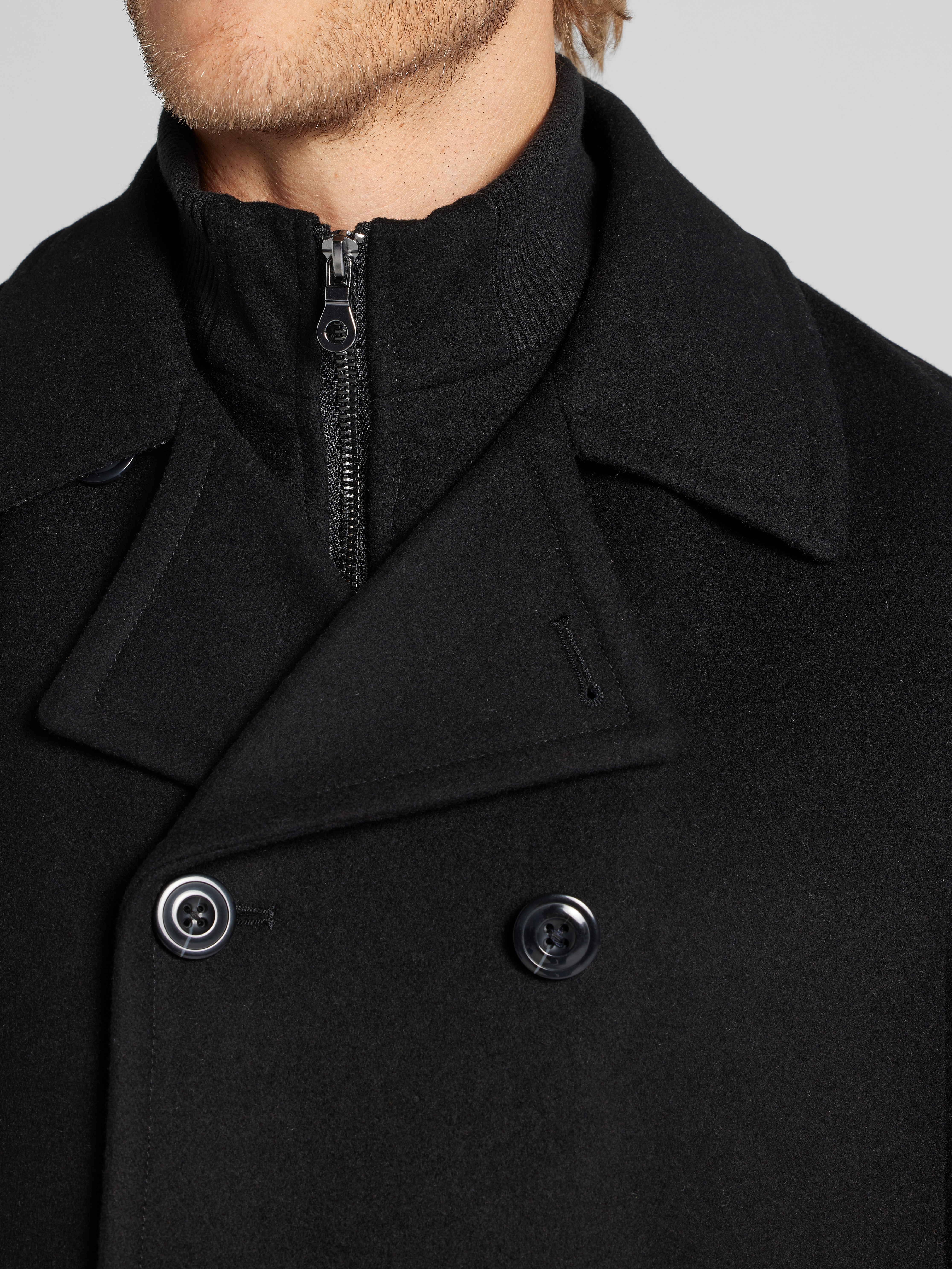 Peacoat with Detachable Bib
