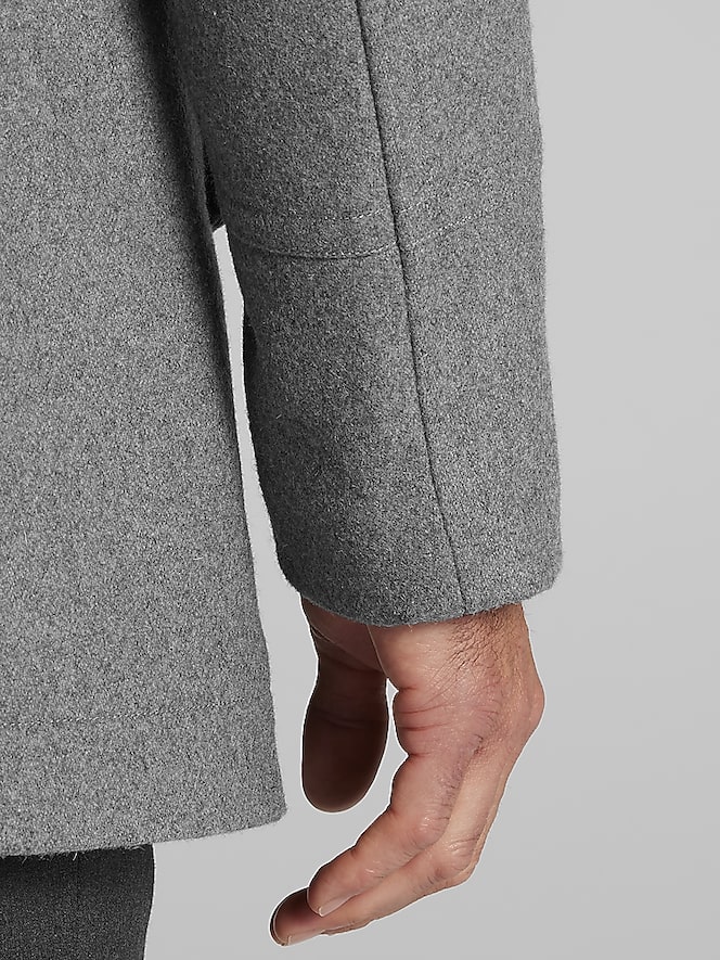 Joseph Abboud Double-Breasted Signature Peacoat with Detachable Bib, Light Grey - Image 5 of 8