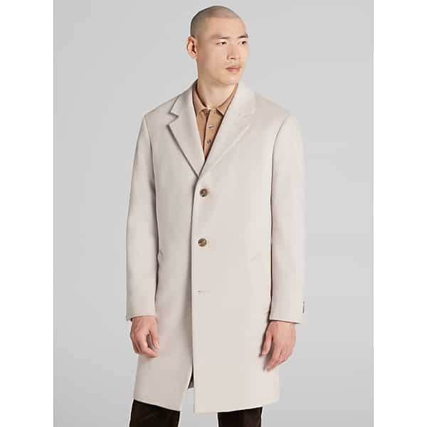 Joseph Abboud Men's Signature Wool Blend Overcoat Light Tan - Size: 42 Regular