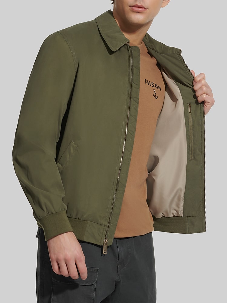 Dockers Microtwill Golf Bomber Jacket, Olive - Green | Casual