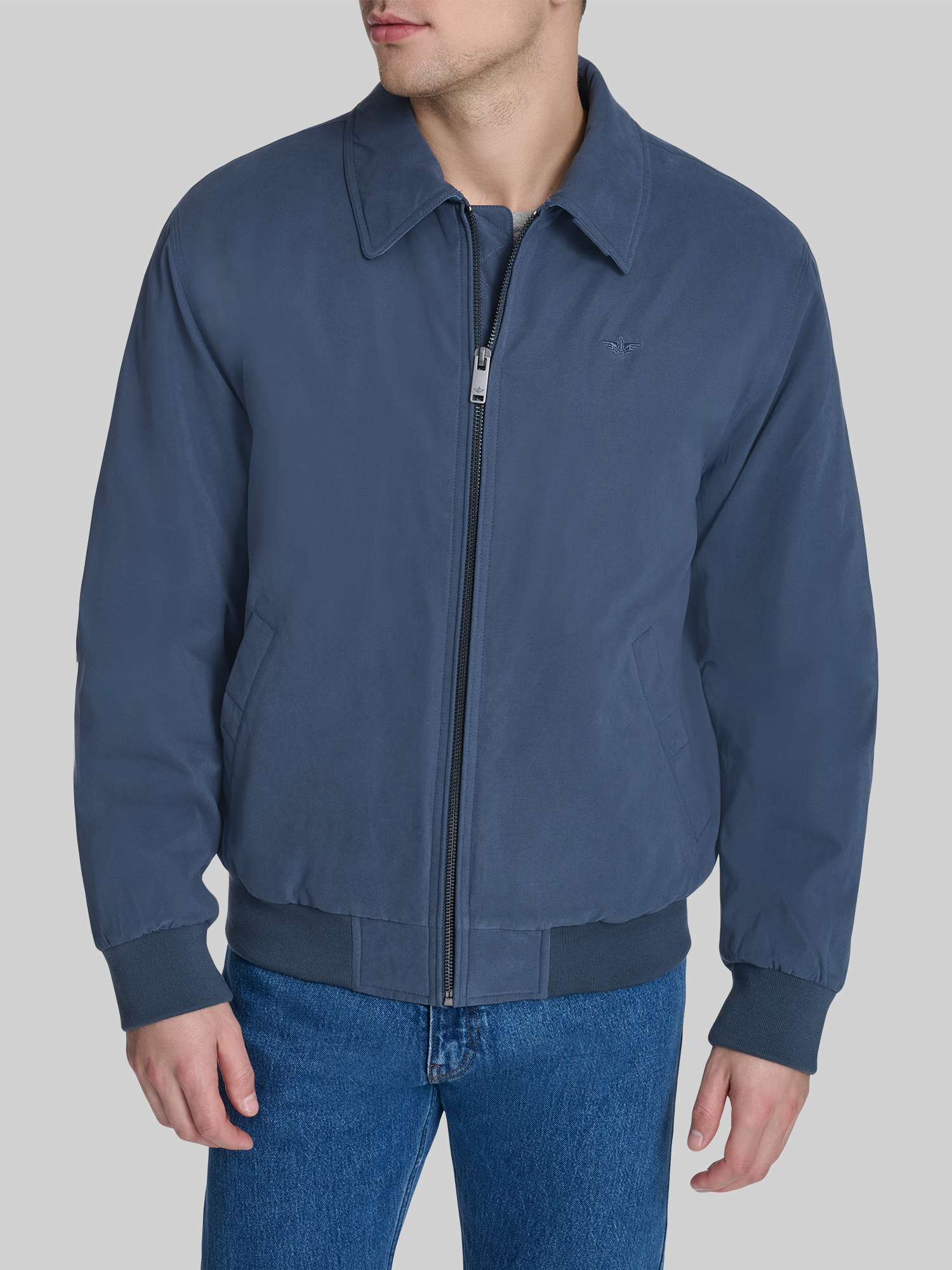 Water-Resistant Microtwill Golf Bomber Jacket