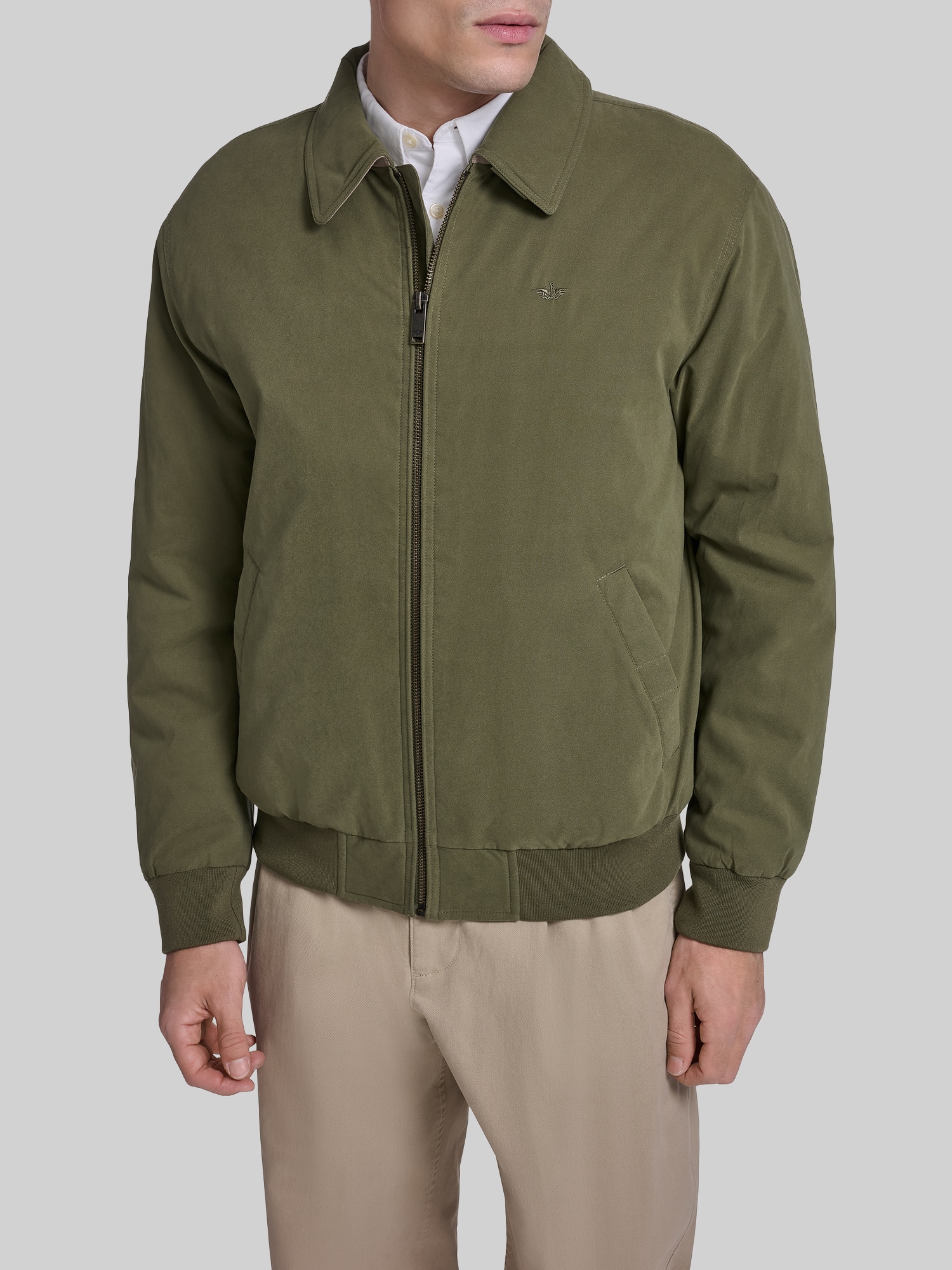 Dockers Water-Resistant Microtwill Golf Bomber Jacket, Spring