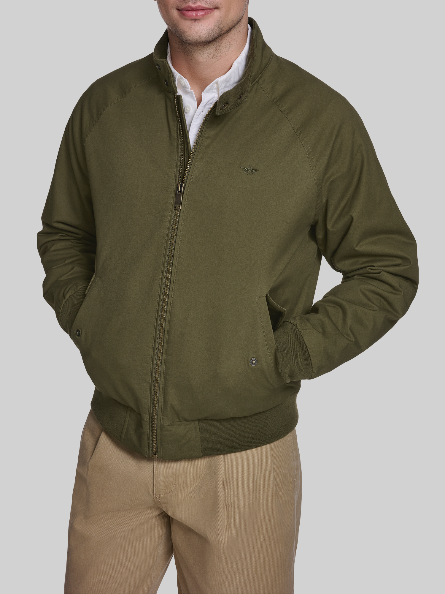 Dockers Cotton Twill Harrington Bomber Jacket, Spring Olive