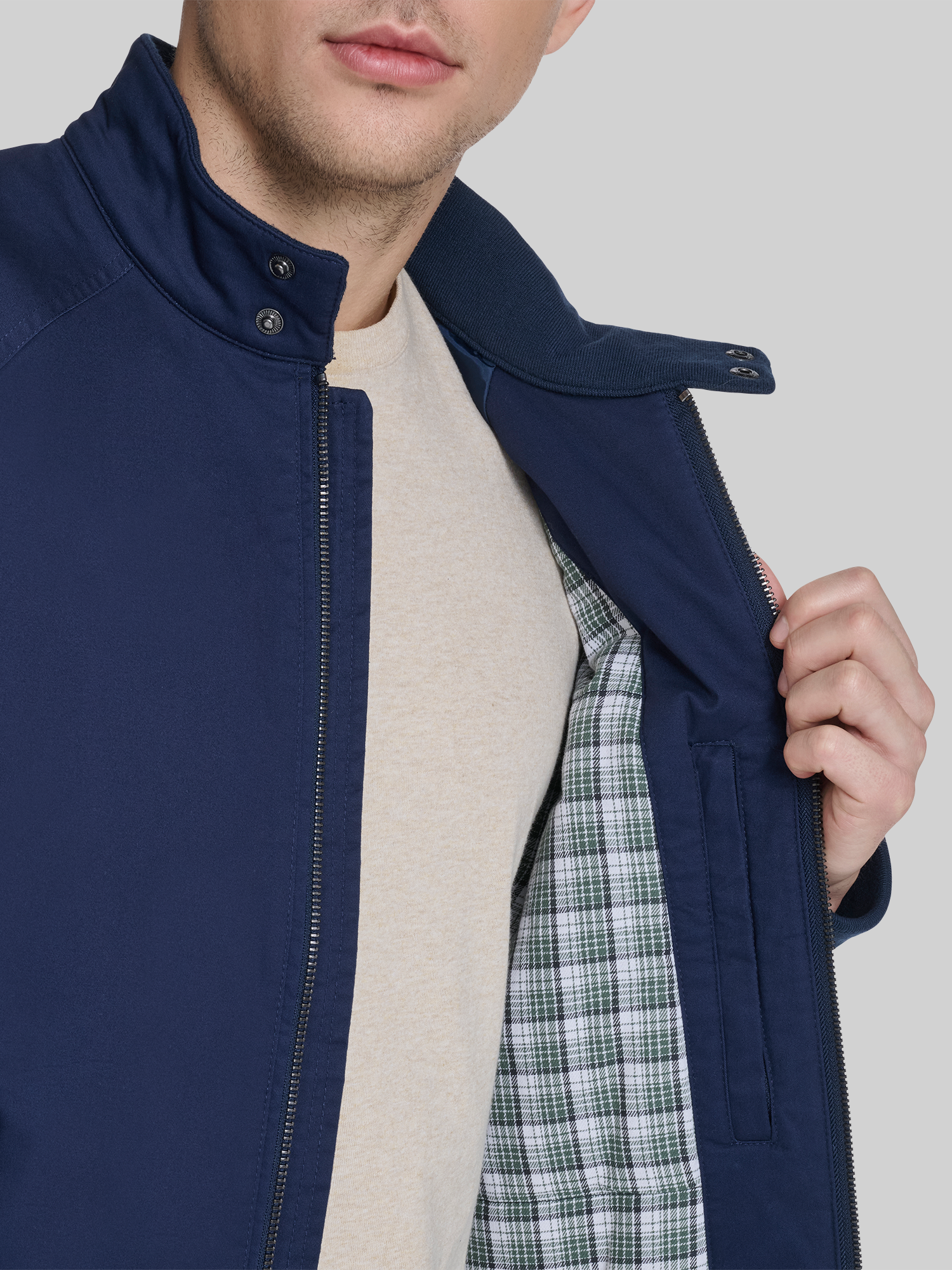 Cotton Twill Harrington Bomber Jacket