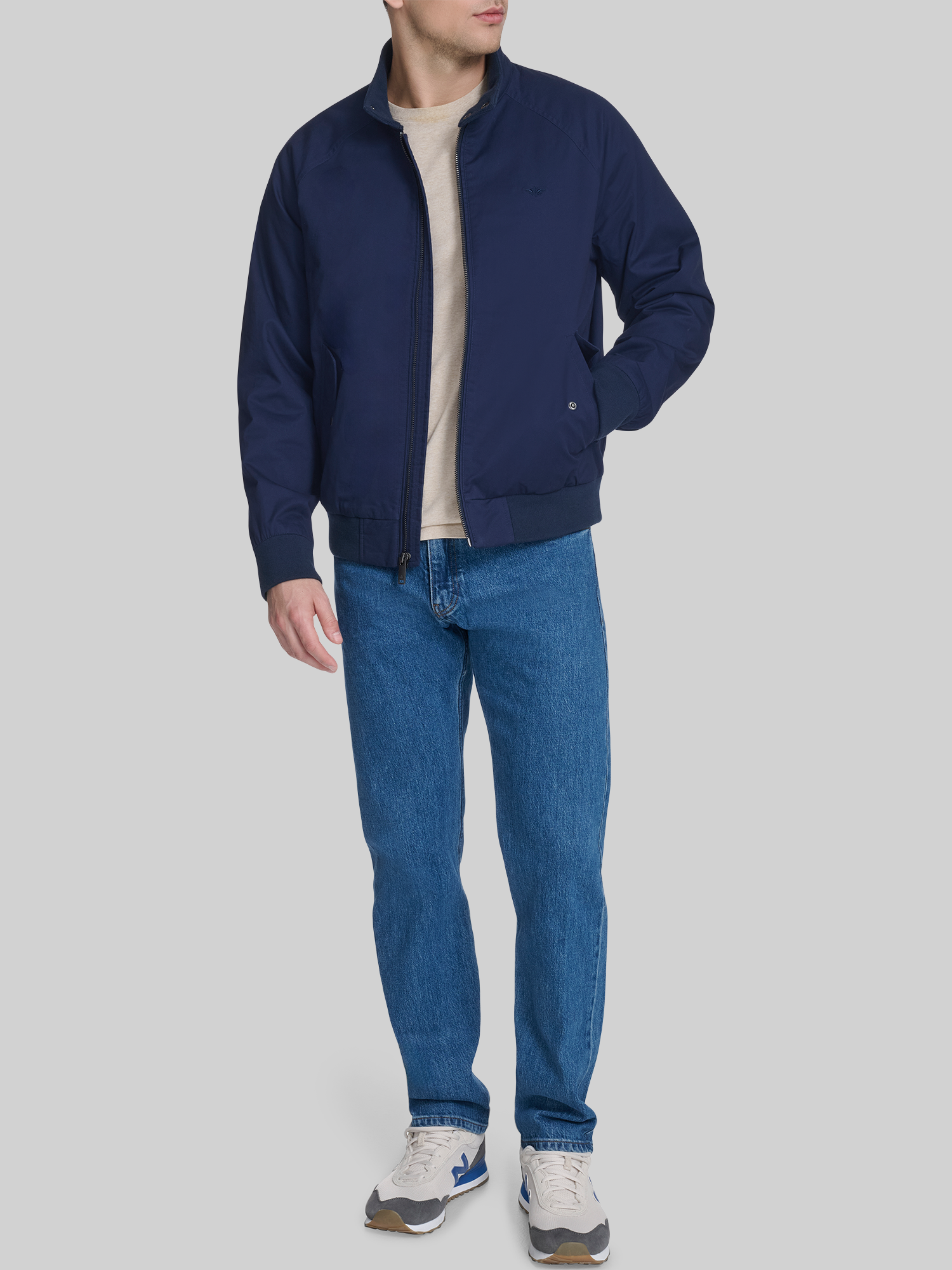 Cotton Twill Harrington Bomber Jacket