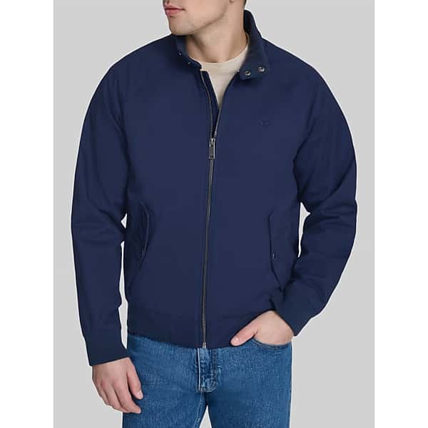 Dockers Men's Cotton Twill Harrington Bomber Jacket Navy Blazer - Size: Large