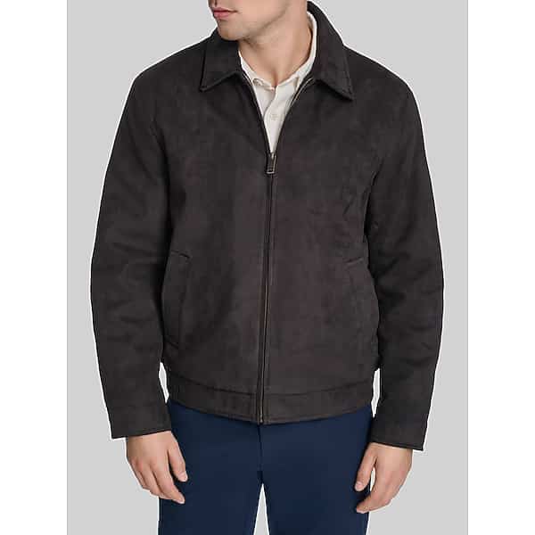 Dockers Big & Tall Men's Faux Suede Laydown Collar Jacket Licorice - Size: XXL