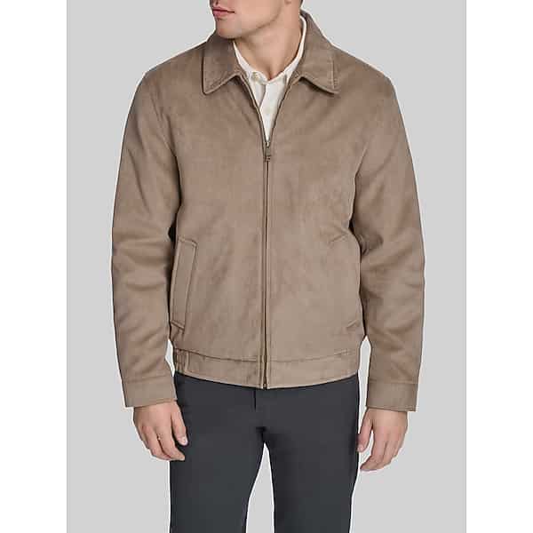 Dockers Big & Tall Men's Faux Suede Laydown Collar Jacket Tan