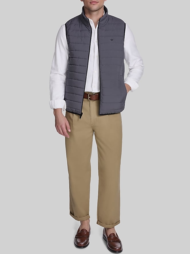 Dockers Regular Fit Packable Reversible Vest, Grey/Black - Image 3 of 6