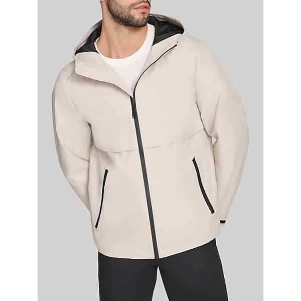 Dockers Men's Hooded Rain Jacket Khaki 2