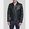 Cole Haan Leather Trucker Jacket