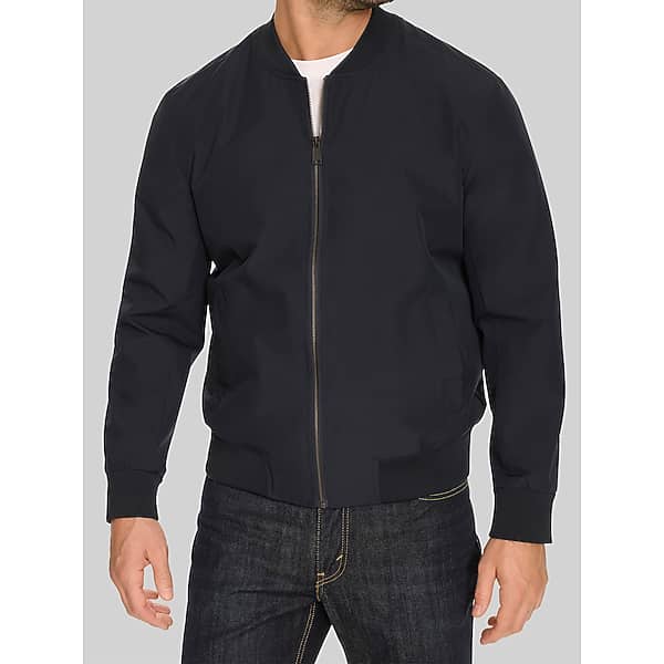 Cole Haan Big & Tall Men's Regular Fit Bomber Jacket Navy Solid - Size: XXL
