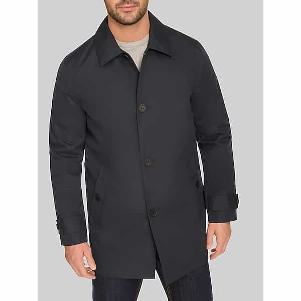 Cole Haan Men's Mackintosh Regular Fit Rain Jacket Navy Solid - Size: Small