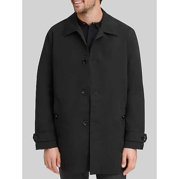 Cole Haan Men's Mackintosh Regular Fit Rain Jacket Black Solid - Size: Small
